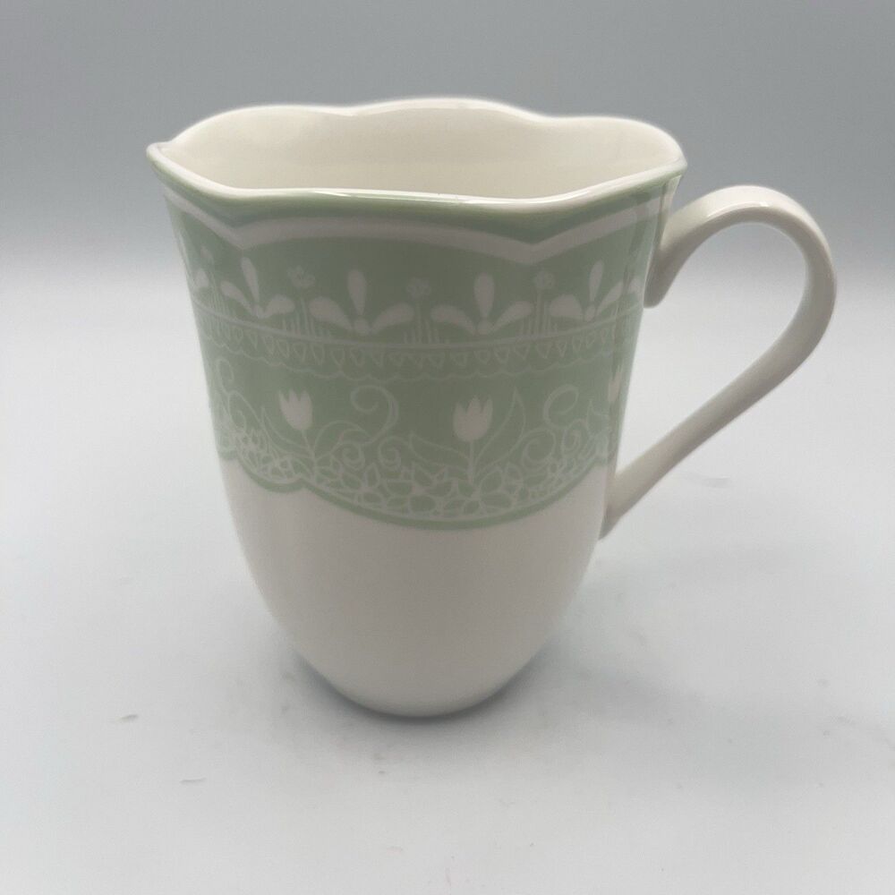 Lenox Colors of Spring Mug Green Border